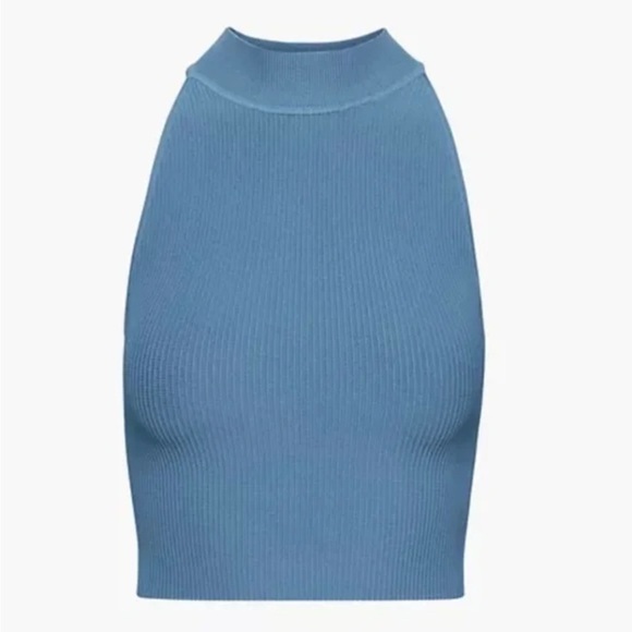Aritzia Tops - Aritzia Babaton Blue Sculpt Knit Halter Tank NWT